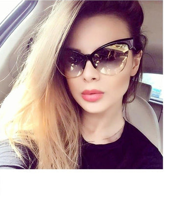 Gradient Personalized Polycarbonate Cat Eye Sunglasses