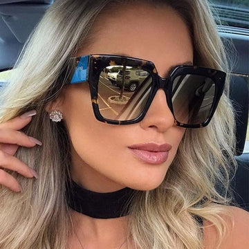 Leopard Oversized Square Sunglasses