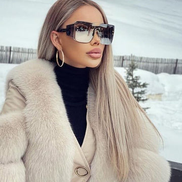 Flat Wide Leg Alloy Square Hip Hop Sunglass
