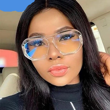 Transparent Glasses Oversized Pilot Round Sunglasses