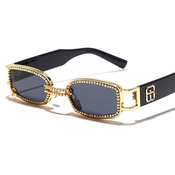 Rhinestone Steampunk Square Sunglasses