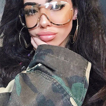 Clear Oversized Visor Sunglasses