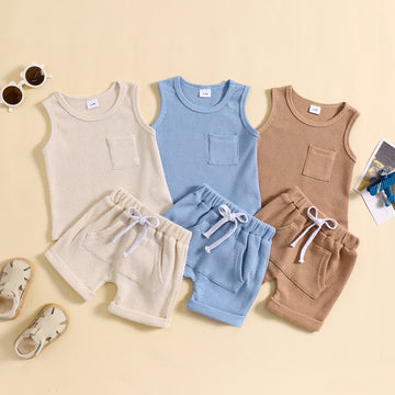 Baby 2-Piece Waffle Pocket Sweatsuit Set