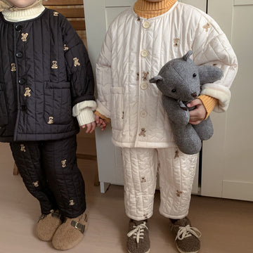 Toddler Quilted Animal Fleece Pajamas Set