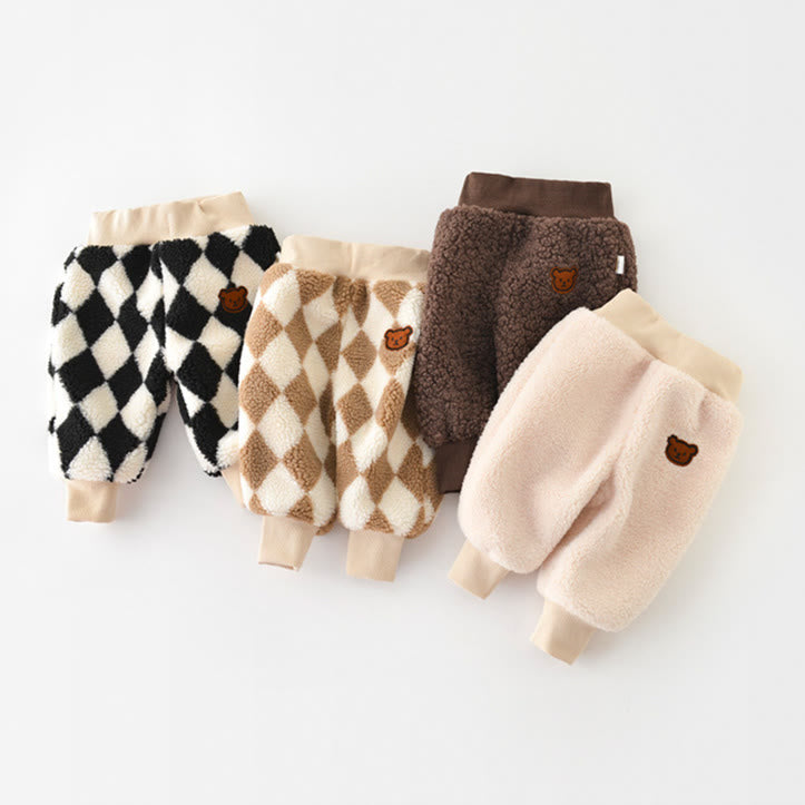 Baby Fleece Diamond Bear Jogger Pants