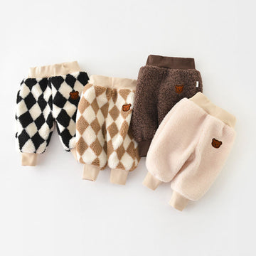Baby Fleece Diamond Bear Jogger Pants