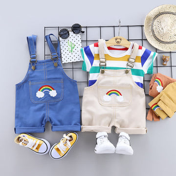 Baby Toddler 2-Piece Rainbow Striped Set
