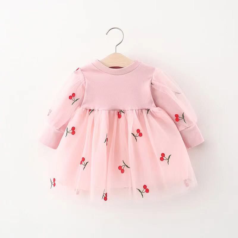 Baby Toddler Embroidered Cherry Tulle Dress
