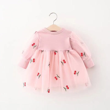 Baby Toddler Embroidered Cherry Tulle Dress