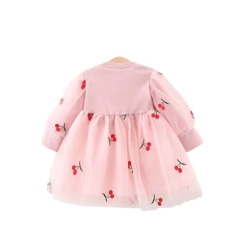Baby Toddler Embroidered Cherry Tulle Dress
