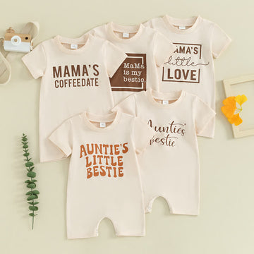 AUNTIE'S LITTLE BESTIE Baby Slogan Romper