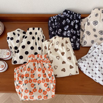 Toddler Lovely Panda Dots Flower Pants