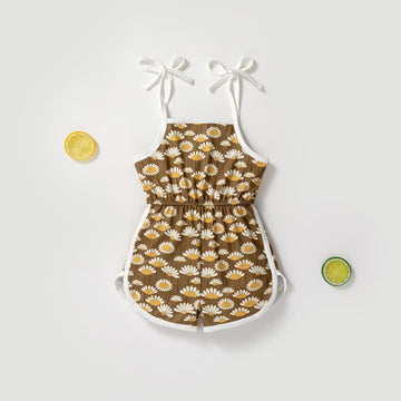 Toddler Daisy Suspenders Casual Romper