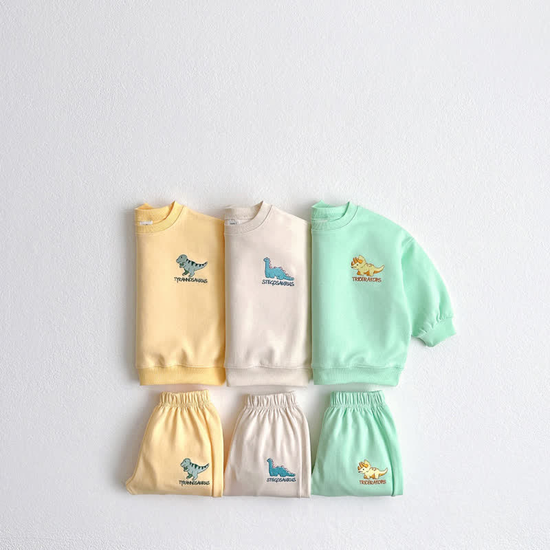 Toddler 2-Piece Dinosaur Simple Sweatsuit Set