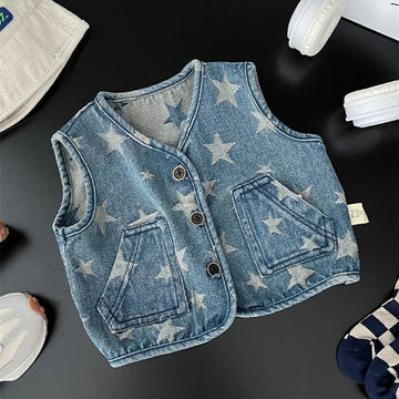 Baby Denim Star Blue Design Vest