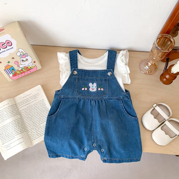 Baby Bunny Pocket Denim T-shirt Overalls