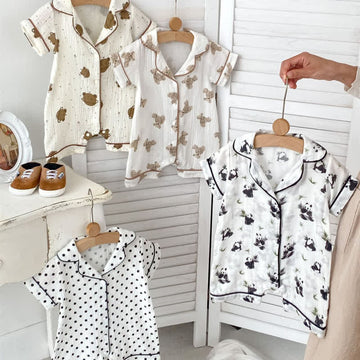 Baby Dots Bear Panda Pajamas Romper