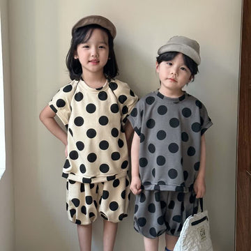 Toddler Polka Dot Summer Sweatsuit Set