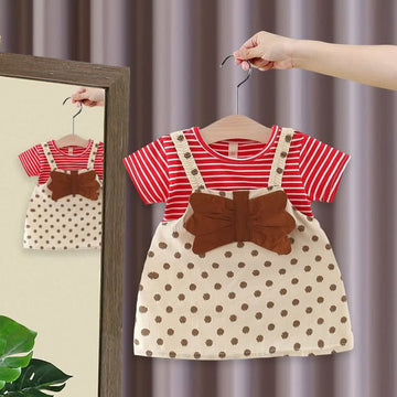 Baby Stripe Top Polka Dot Dress