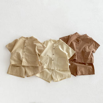 Toddler 2-Piece Solid Color Plaid Set