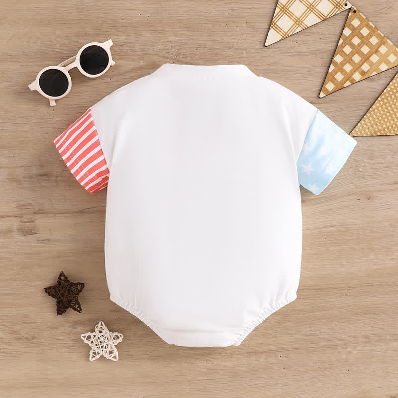 USA DUDE Baby Star White Bodysuit