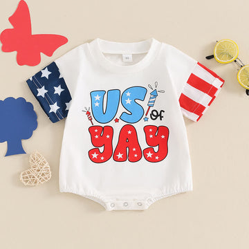 US OF YAY Baby White Bodysuit
