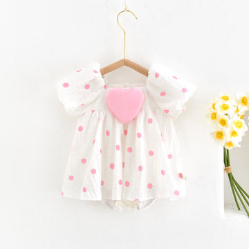 Baby Lovely Heart Pink Dots Bodysuit