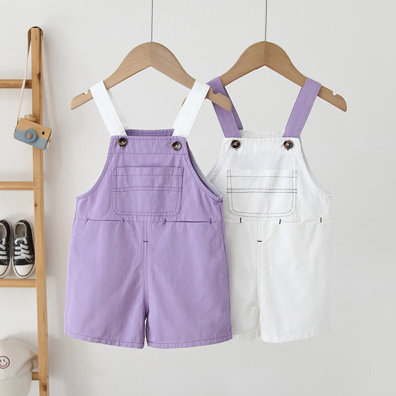 Toddler Pocket Design Splicing Simple Overalls