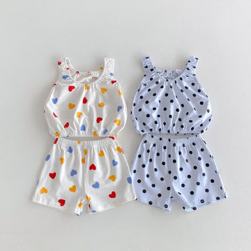 Toddler 2-Piece Heart Dots Suspenders Set