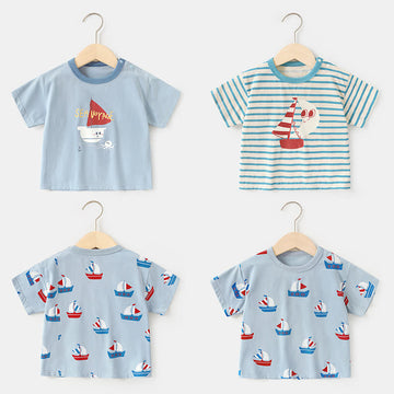 SEA VOYAGE Baby Toddler Sailboat Striped T-shirt