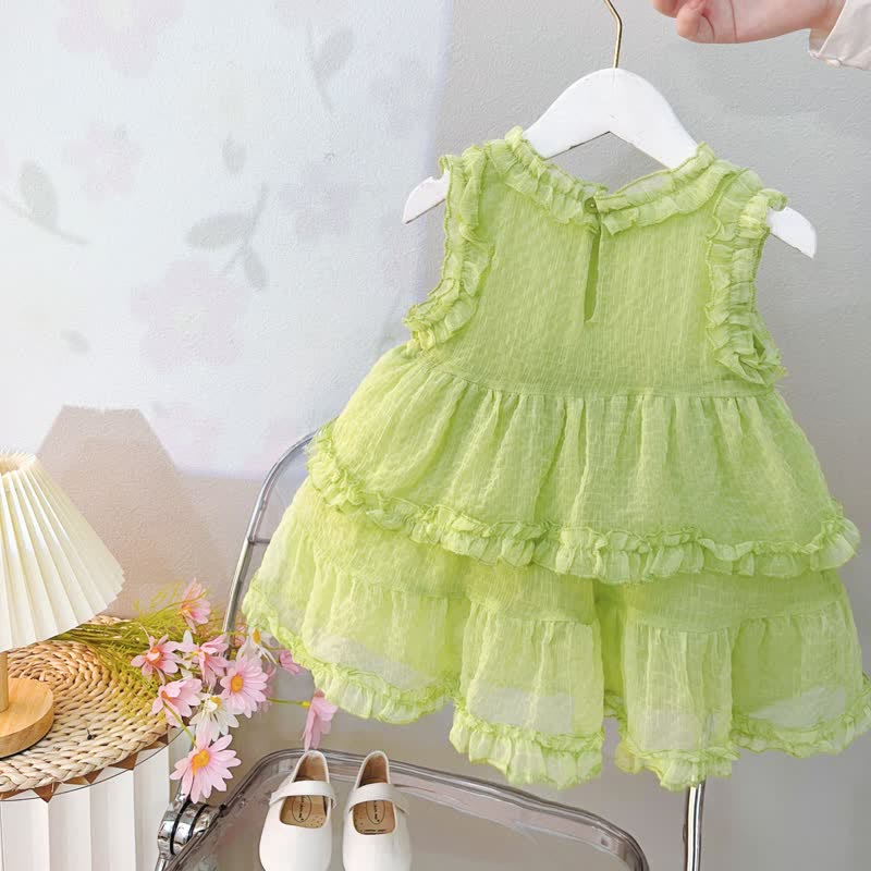 Toddler Green Dress with Bow Bag