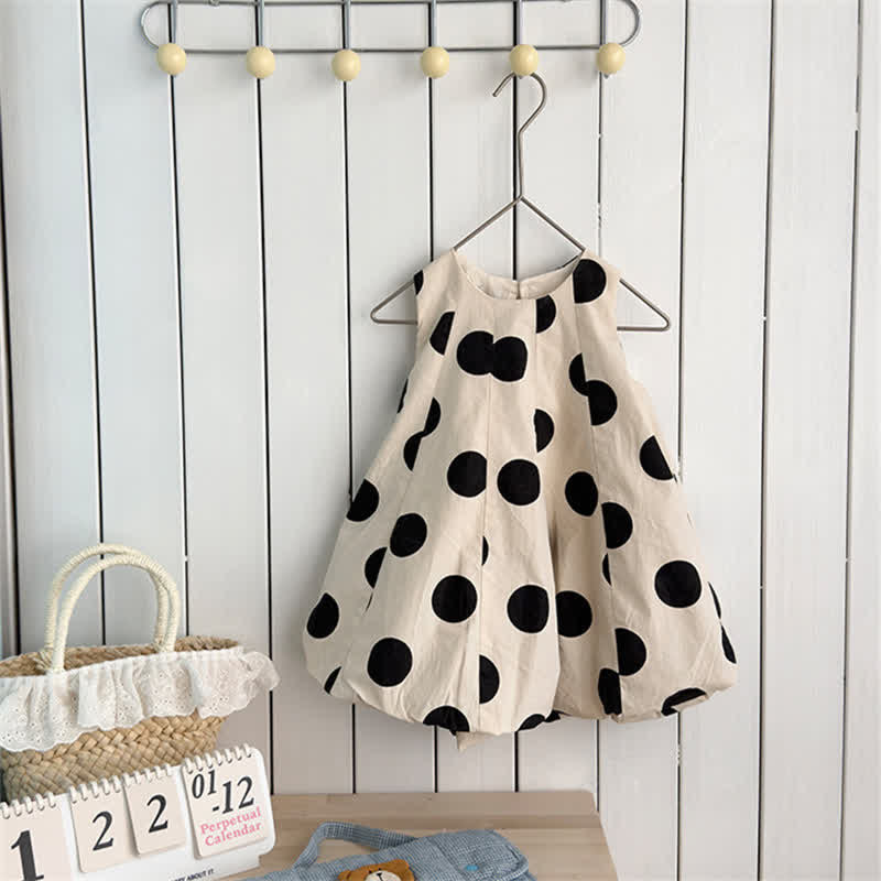 Toddler Design Dots Sleeveless Dress