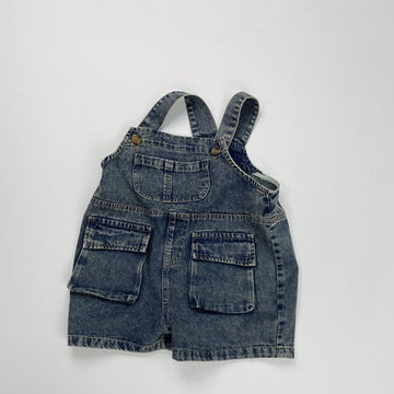 Toddler Retro Denim Worker Pocket Overalls