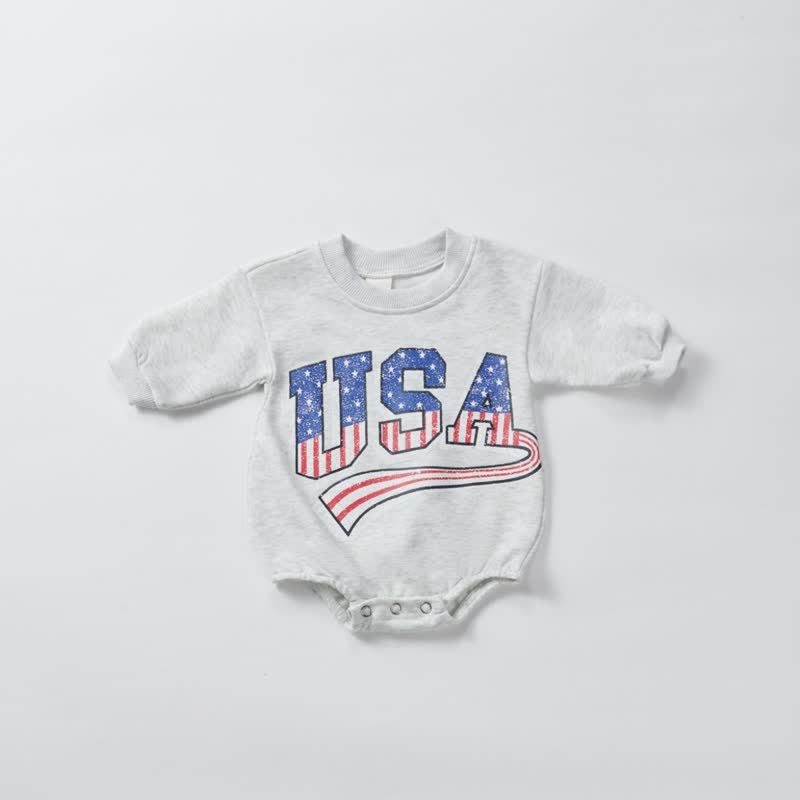 USA Baby Star Striped Design Bodysuit