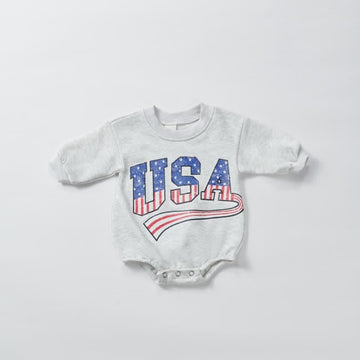 USA Baby Star Striped Design Bodysuit