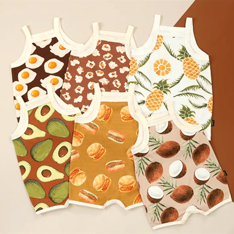 Baby Food Fruit Suspenders Romper