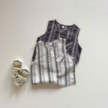 Toddler Vertical Striped Pocket Tank Top