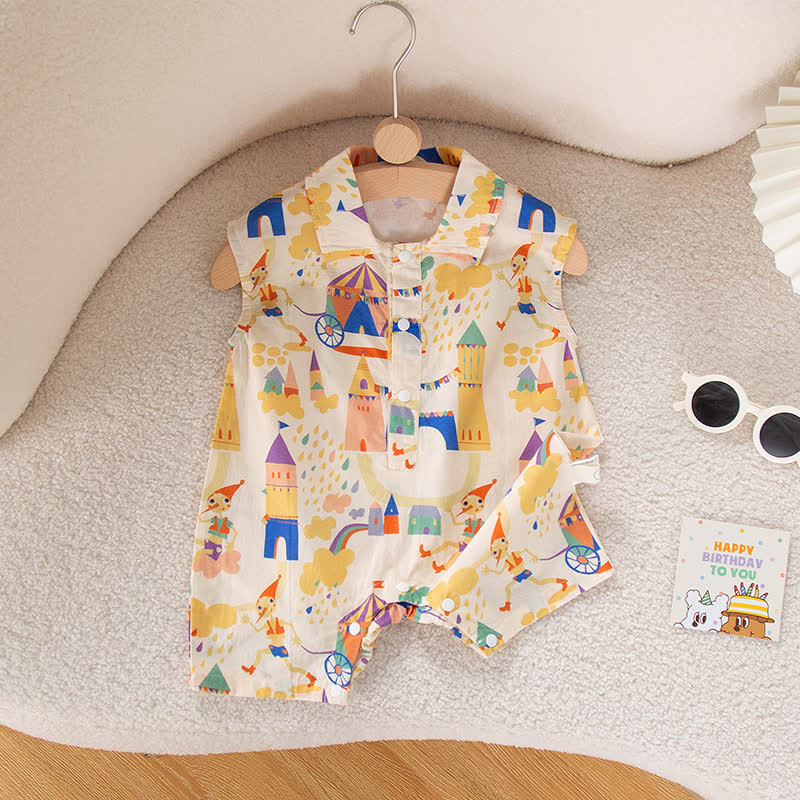 Baby Colorful Castle Rainbow Puppet Romper