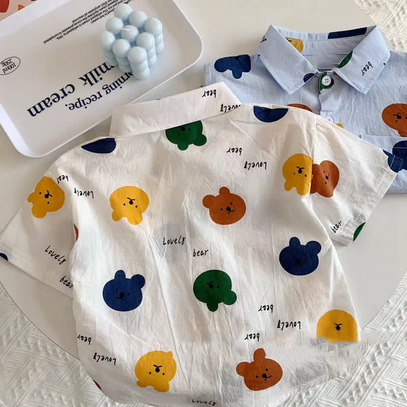 LOVELY BEAR Toddler Pocket Cartoon Shirt