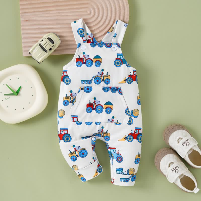 Baby Driving Bird Pocket Lovely Overalls