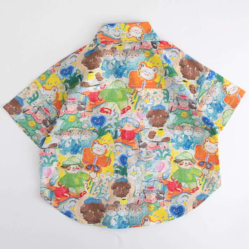 Toddler Allover Human Animal Multicolor Shirt