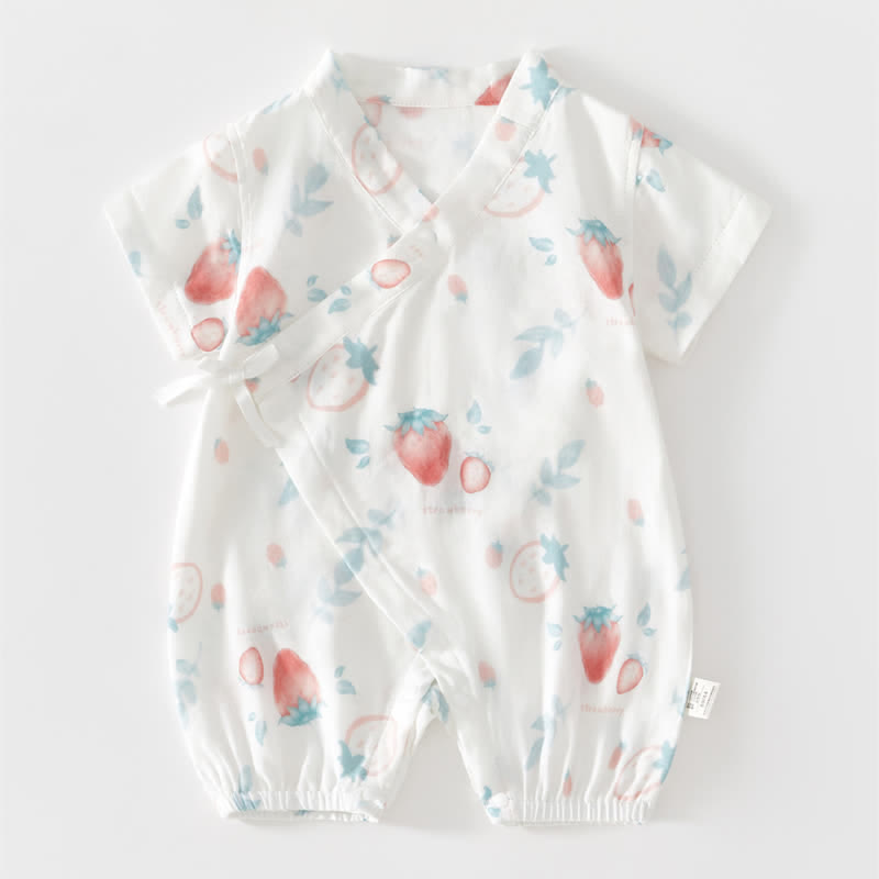STRAWBERRY Baby Kimono Soft Romper
