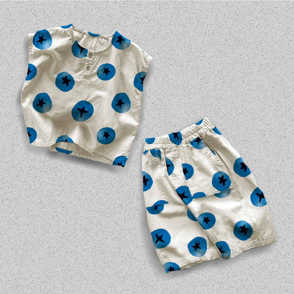 Blueberry Allover Toddler Tank Top Set
