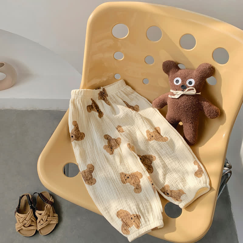 Toddler Cartoon Bear Soft Jogger Pants