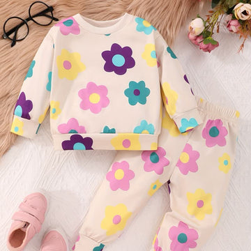 Baby 2-Piece Multicolor Flower Apricot Set