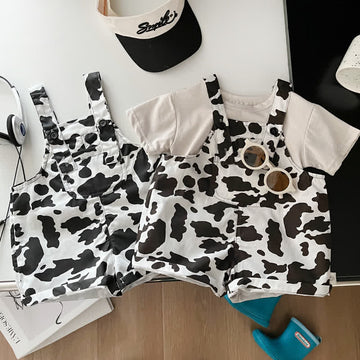 Baby Cow Pattern Lovely Overalls