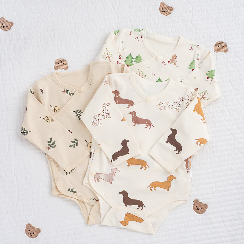 Baby Forest Bear Dog Acorn Bodysuit