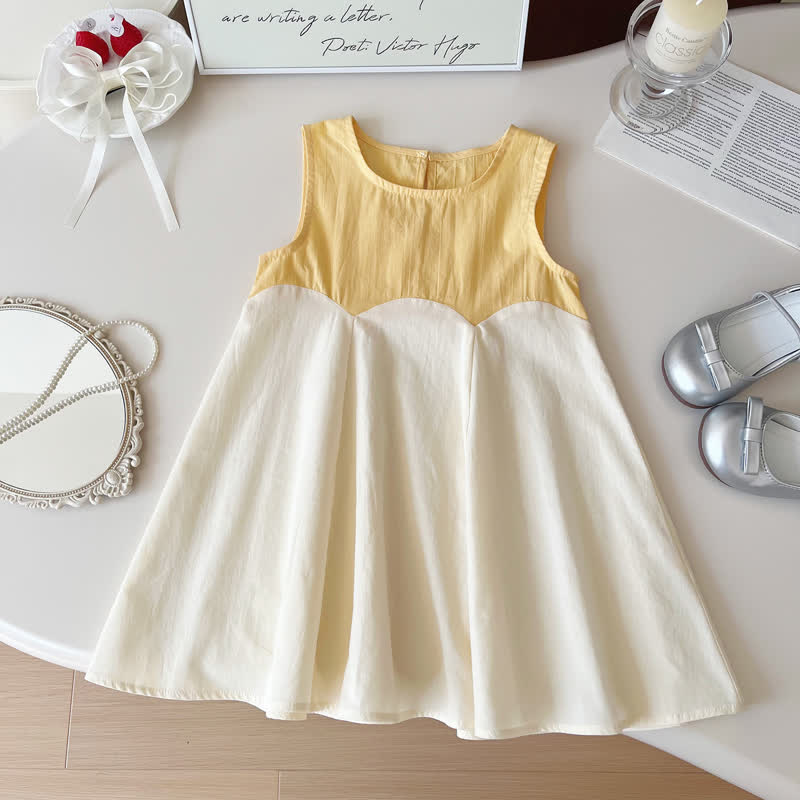 Toddler Sleeveless Splicing Sweet Dress