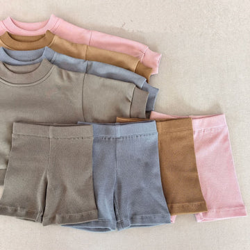 Baby Toddler 2-Piece Sweatsuit Solid Color Set