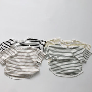 Toddler Simple Striped Loose Comfort T-shirt
